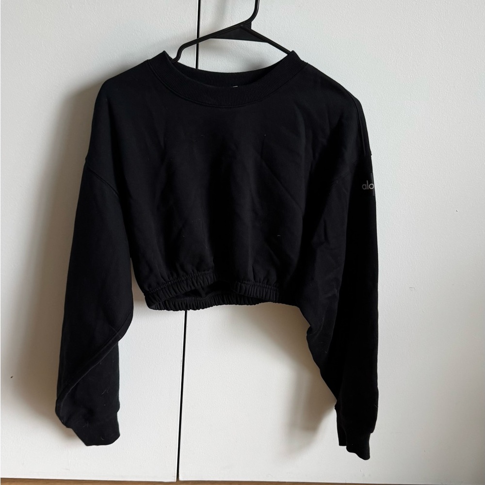 Alo Black Cropped Crew